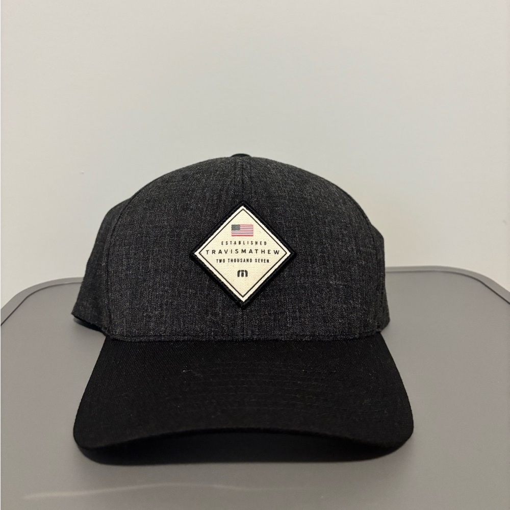 Travis Mathew Two-Tone Black & Charcoal Patch Cap